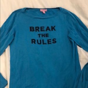 Lilly Pulitzer 100% Cotton, bright blue sweater